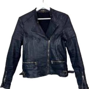 7 For All Mankind Black Moto Jacket - Size S-M